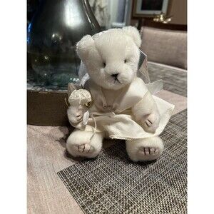 NWT RUSS White Lace & Promises BRIDE Beige Cream Wedding Bear 5" Sitting Plush